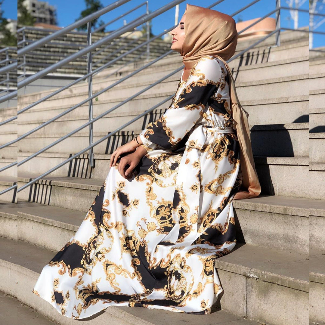 Muslim Print Line long Dress