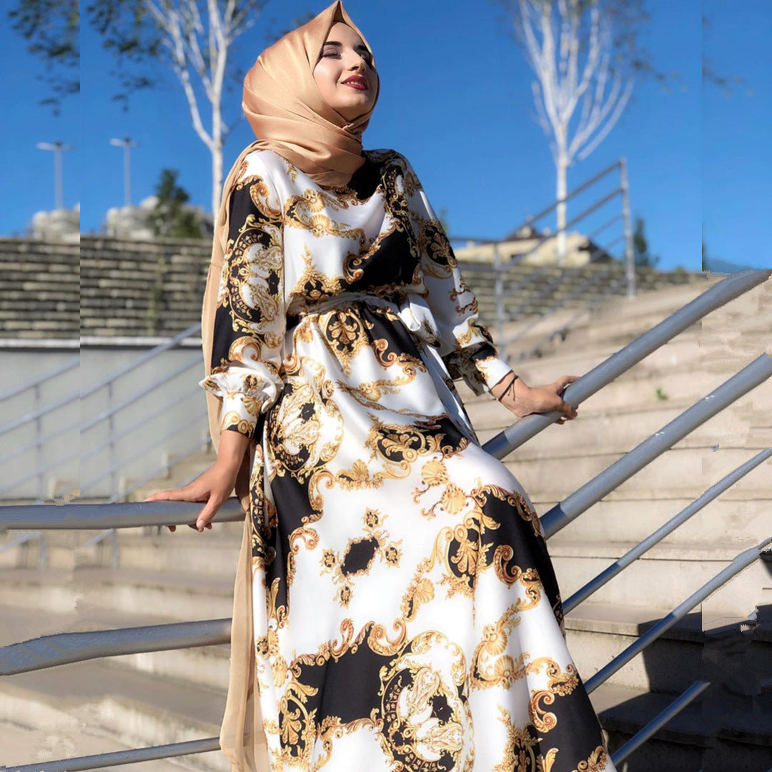 Muslim Print Line long Dress