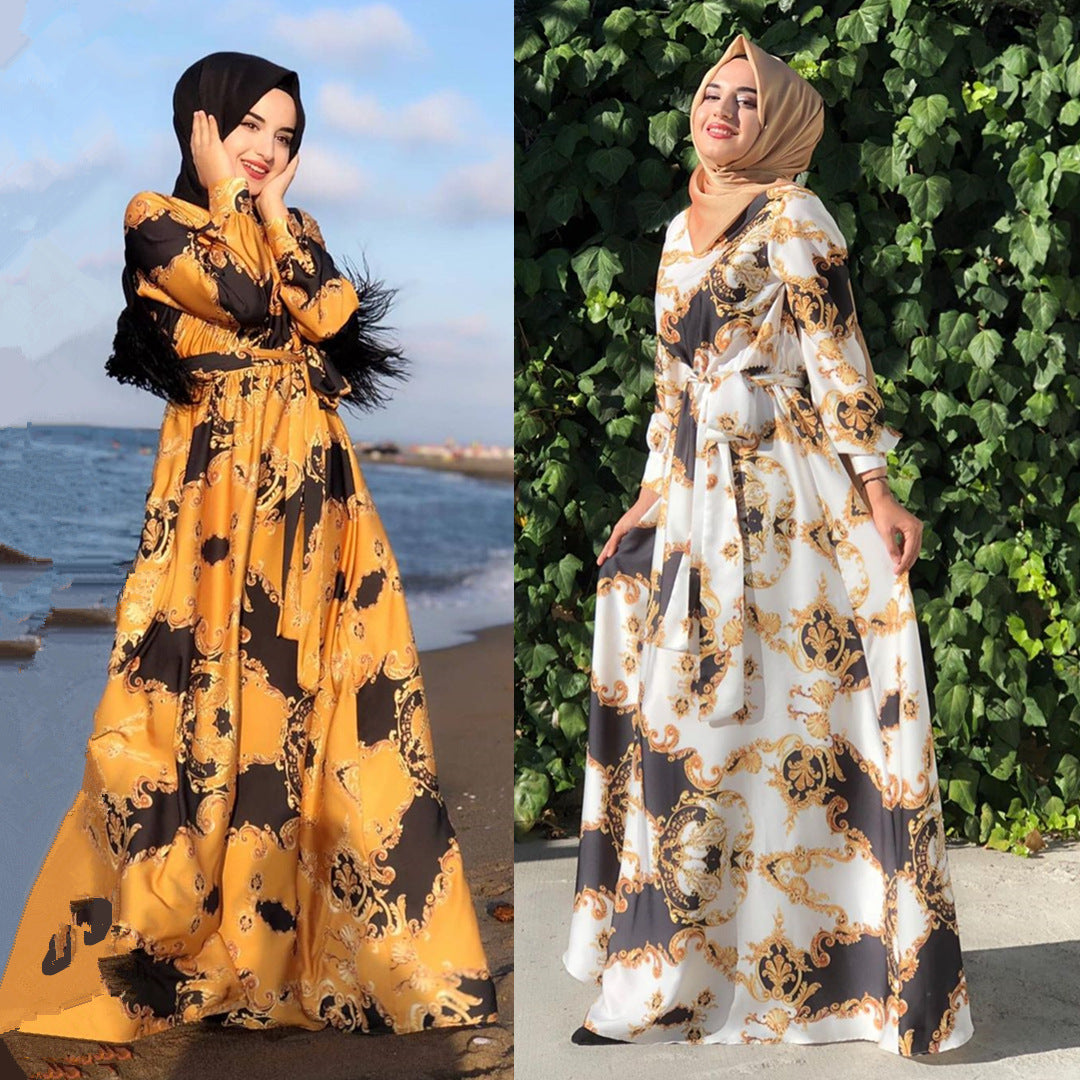 Muslim Print Line long Dress