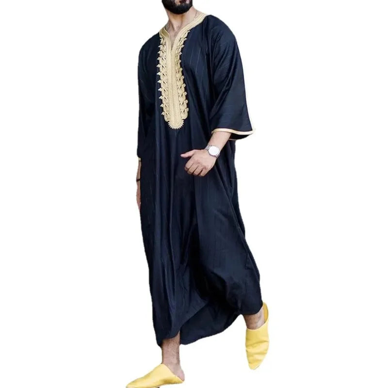2024 Summer Arab Robe with Loose Fit and Middle Eastern Print
