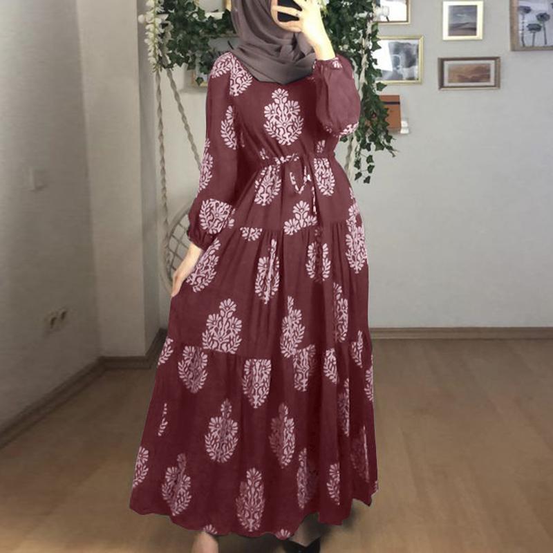 Casual Loose Holiday dress Elegant Long Robe Women Full Sleeved
