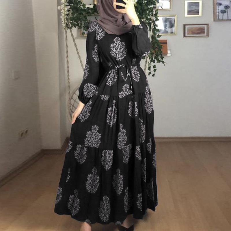 Casual Loose Holiday dress Elegant Long Robe Women Full Sleeved