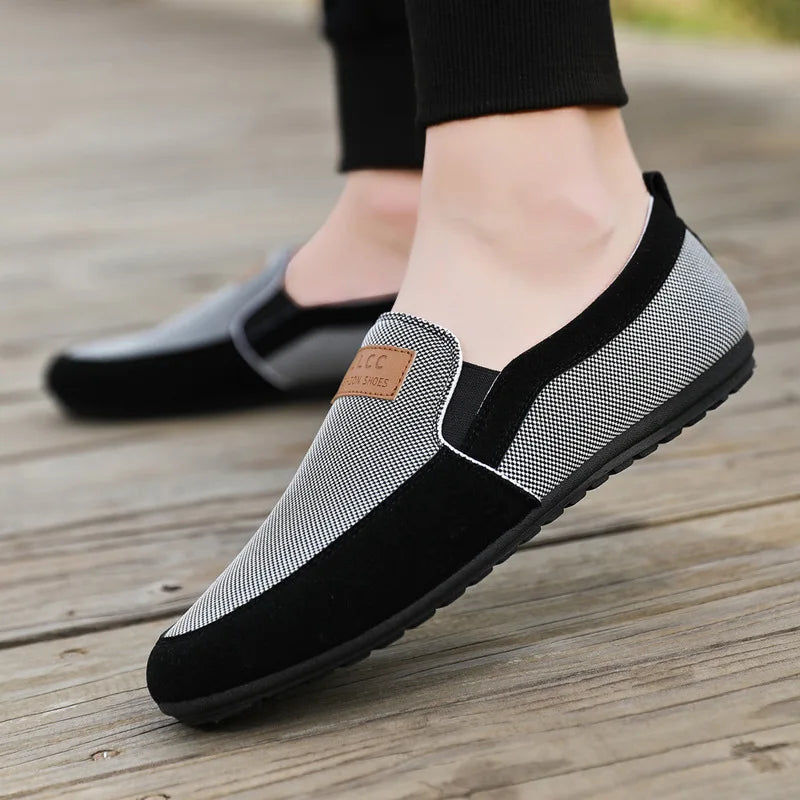 Casual Slip on Loafers Breathable Canvas Driving Shoes Office Walking Flats Non Slip