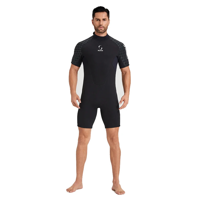 3MM Men Neoprene Wetsuit Scuba Diving Short Sleeve Wetsuit