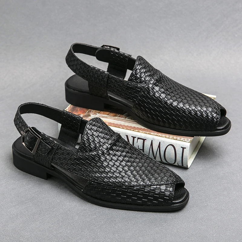 Mens Sandals Summer Beach Shoes Men Outdoor Business Casual Breathable Fashion Slippers Banquet Mules Luxury Shoes