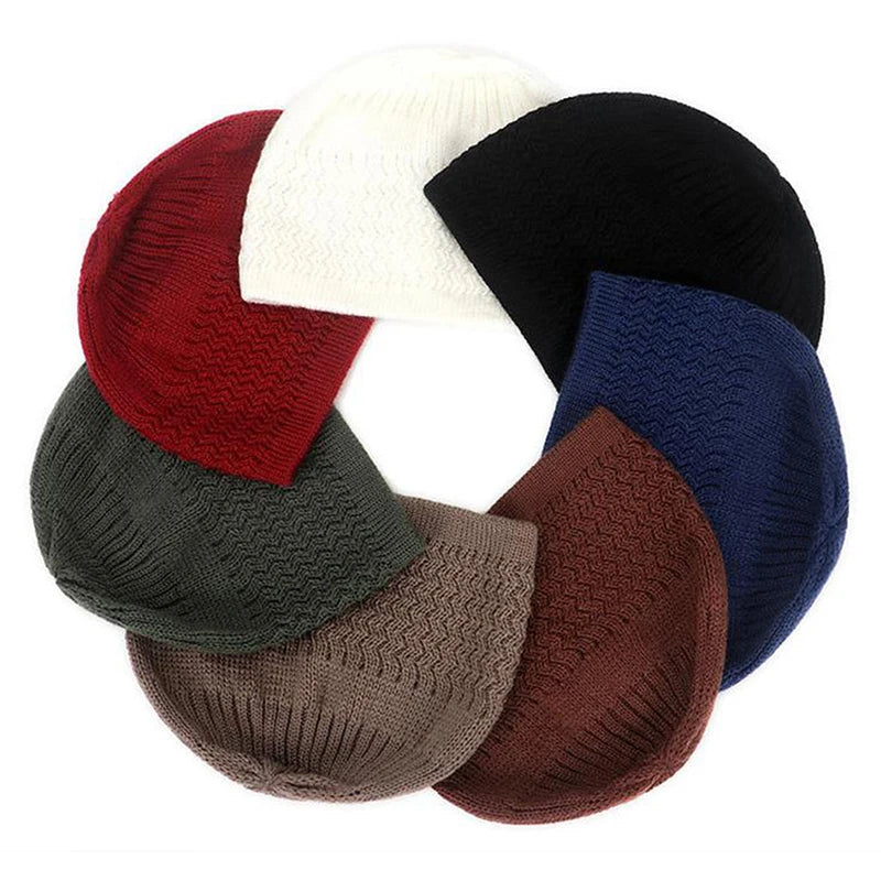 Knitted Muslim Men Prayer Hats  Cap