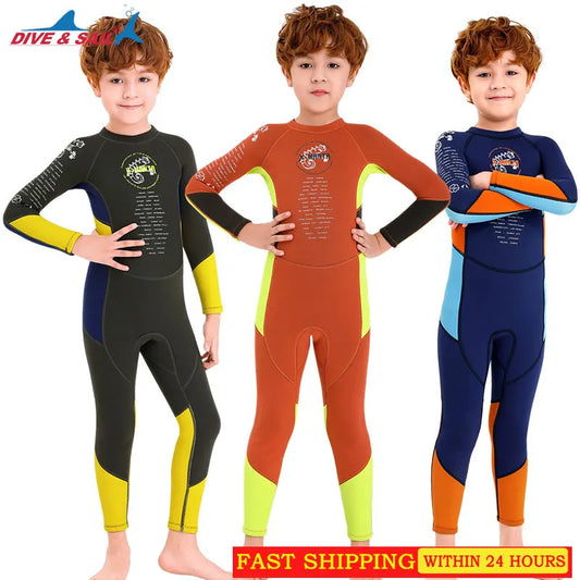 Jellyfish Children's wetsuit thermal one-piece long sleeve UV protective pants