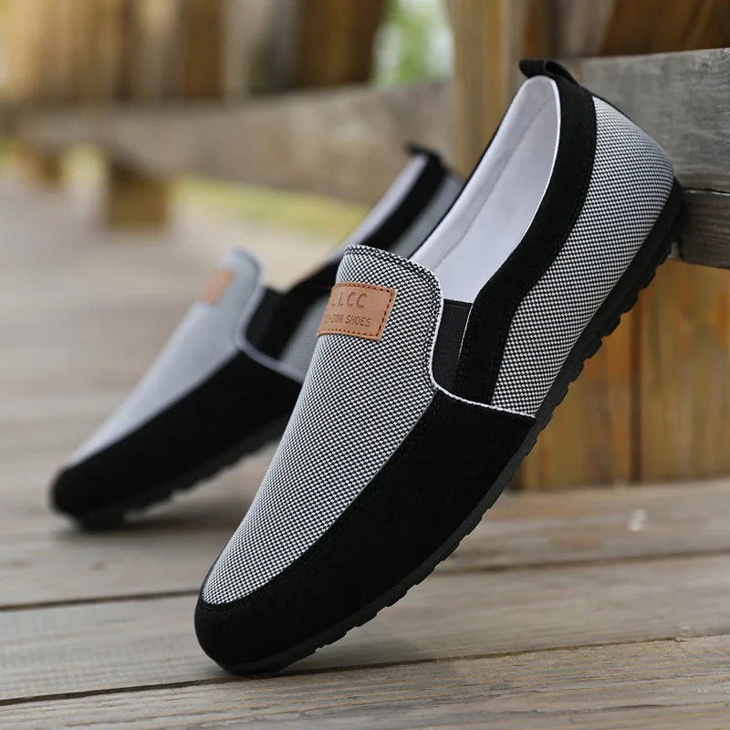 Casual Slip on Loafers Breathable Canvas Driving Shoes Office Walking Flats Non Slip