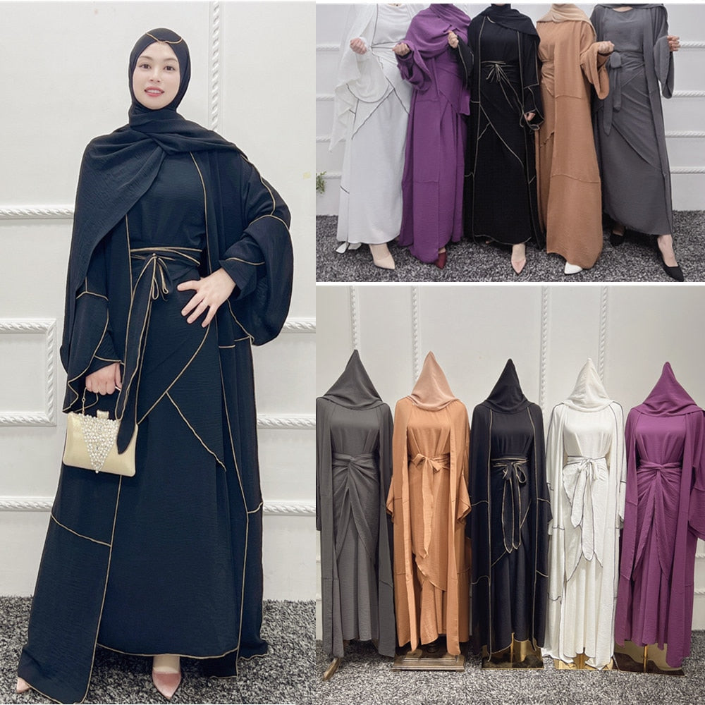 Muslim 3 Piece Abaya Set