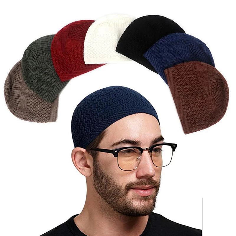 Knitted Muslim Men Prayer Hats  Cap