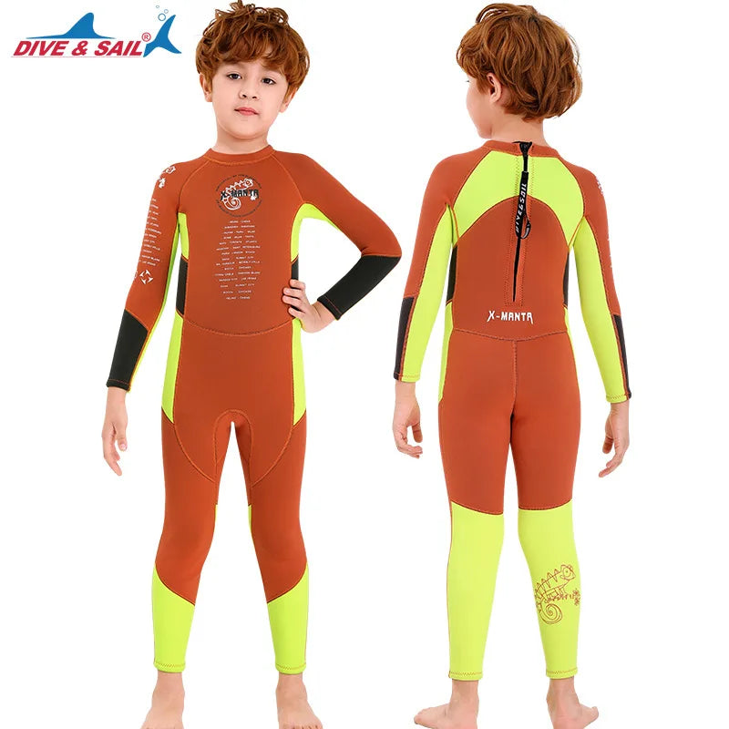 Jellyfish Children's wetsuit thermal one-piece long sleeve UV protective pants