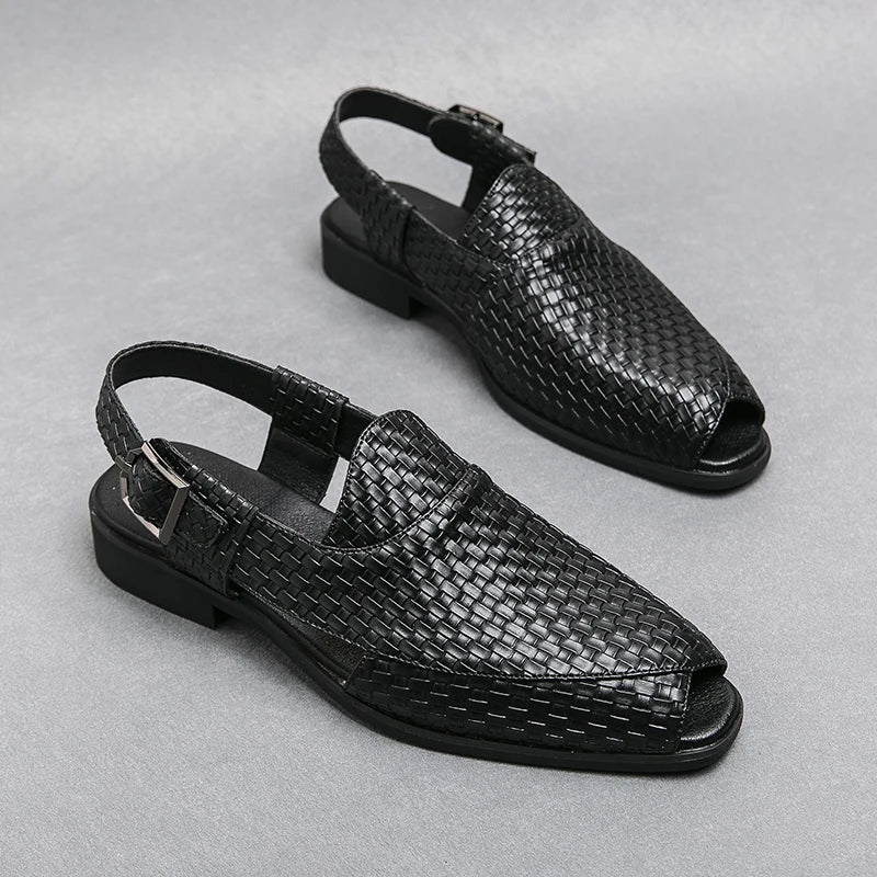 Mens Sandals Summer Beach Shoes Men Outdoor Business Casual Breathable Fashion Slippers Banquet Mules Luxury Shoes