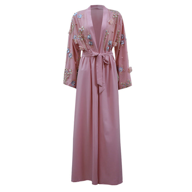 Arab Islam Women Long Floral Muslim Kimono abaya