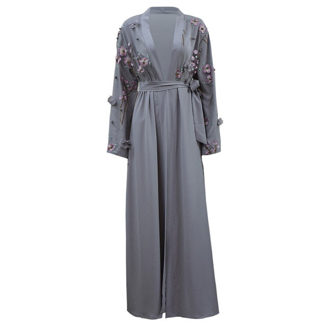 Arab Islam Women Long Floral Muslim Kimono abaya