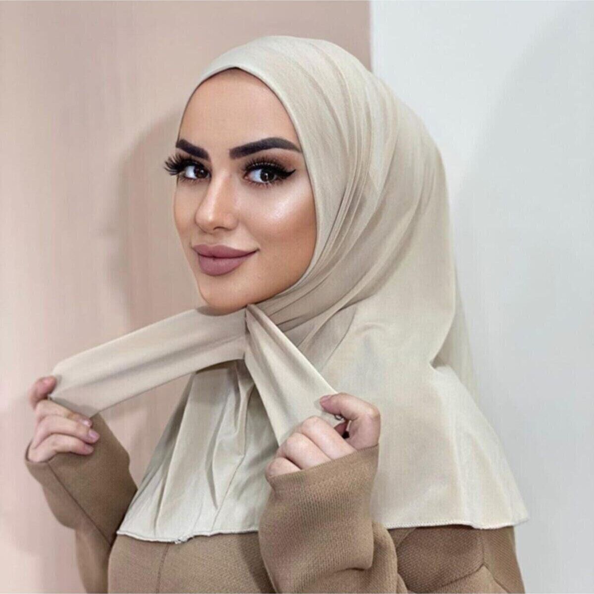 New Instant Jersey Hijab Undercap Hijabs for Woman Muslim Women Hijab Cap Full Cover Snap Fastener Head Wraps Scarf Islam Turban