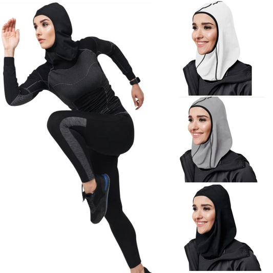 Breathable Scarf Non-Slip Stretchy One-Piece Muslim Women Mesh Sports Full Cover Hijabs Pro Sports Hijab