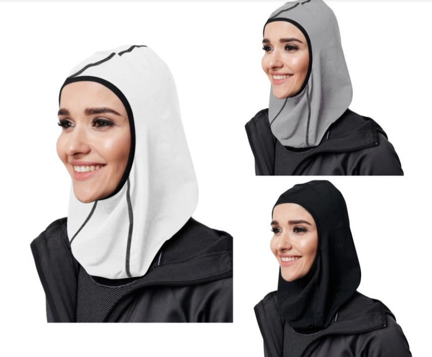 Breathable Scarf Non-Slip Stretchy One-Piece Muslim Women Mesh Sports Full Cover Hijabs Pro Sports Hijab