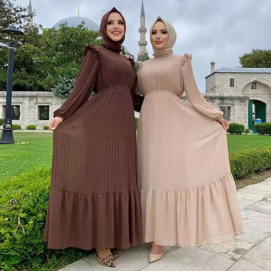 Loose High Neck Muslim Maxi Dress