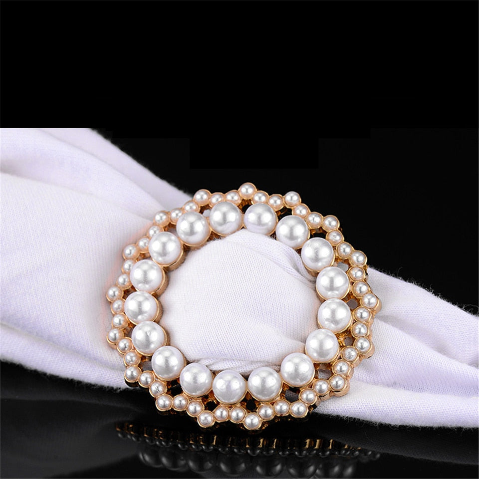 1pcs Women's Fashion Pearl Buckles Corner Knot Buckle Clothes Decorative Accessories