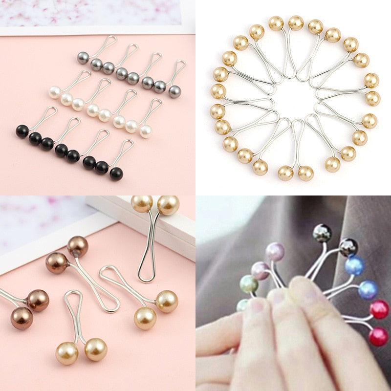 12pcs/lot Drop Pearls Pins Muslim Women Shawl Scarf Clips Pearl Brooch Pin Multicolor