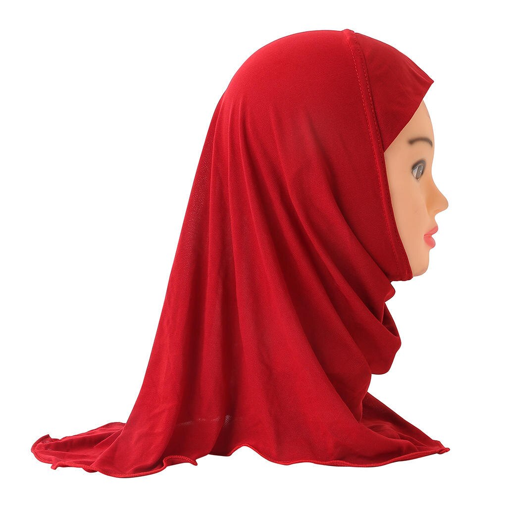 Muslim Girls Kids Hijab Islamic Scarf Shawls Soft and Stretch Material for 2 to 7 years old Girls  50cm Children Hijabs